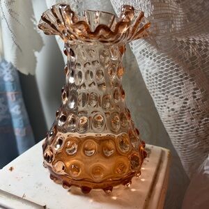 Vintage Italian Empoli Hobnail Vase UV reactive with 365